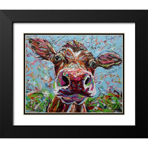 Cow From Another Planet II Black Modern Wood Framed Art Print with Double Matting by Vitaletti, Carolee