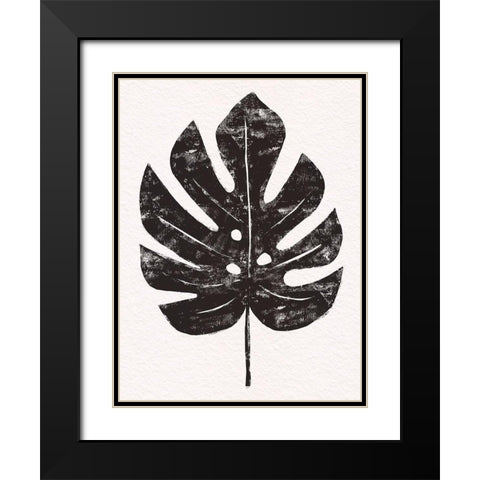 Pressed Tropical Leaf I Black Modern Wood Framed Art Print with Double Matting by Warren, Annie