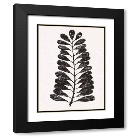 Pressed Tropical Leaf V Black Modern Wood Framed Art Print with Double Matting by Warren, Annie