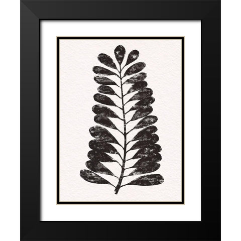 Pressed Tropical Leaf V Black Modern Wood Framed Art Print with Double Matting by Warren, Annie