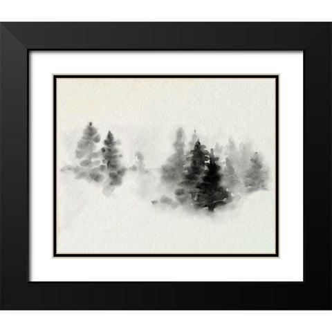 Inked Pine Forest II Black Modern Wood Framed Art Print with Double Matting by Caroline, Emma