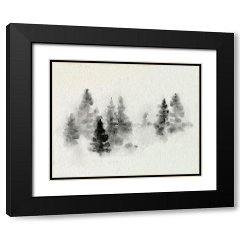 Inked Pine Forest III Black Modern Wood Framed Art Print with Double Matting by Caroline, Emma