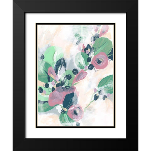 Tropical Branch Fresco II Black Modern Wood Framed Art Print with Double Matting by Vess, June Erica