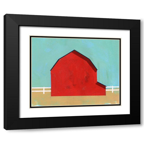 Big Red One I Black Modern Wood Framed Art Print with Double Matting by Green, Jacob