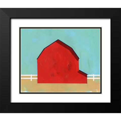 Big Red One I Black Modern Wood Framed Art Print with Double Matting by Green, Jacob