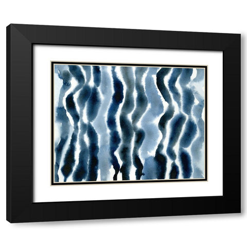 True Blue Wave I Black Modern Wood Framed Art Print with Double Matting by Caroline, Emma