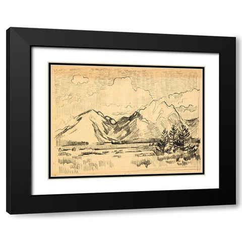 Hatched Horizon II Black Modern Wood Framed Art Print with Double Matting by Parker, Jennifer Paxton