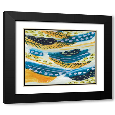 Feathery I Black Modern Wood Framed Art Print with Double Matting by Wang, Melissa