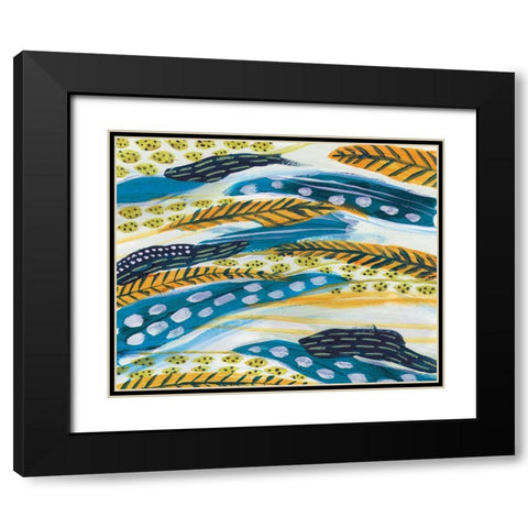 Feathery II Black Modern Wood Framed Art Print with Double Matting by Wang, Melissa