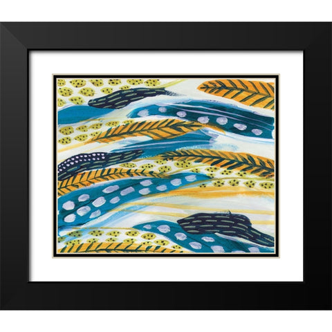 Feathery II Black Modern Wood Framed Art Print with Double Matting by Wang, Melissa