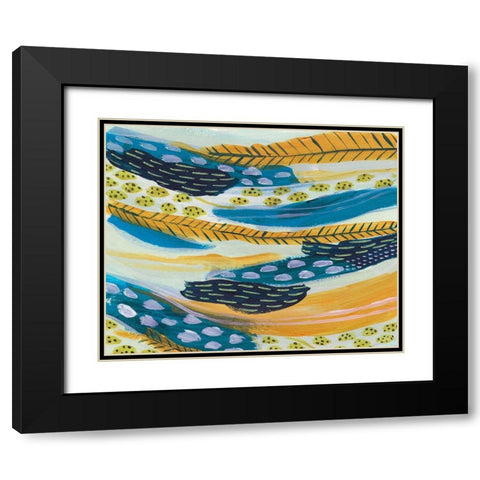 Feathery III Black Modern Wood Framed Art Print with Double Matting by Wang, Melissa