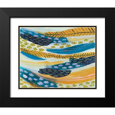 Feathery III Black Modern Wood Framed Art Print with Double Matting by Wang, Melissa