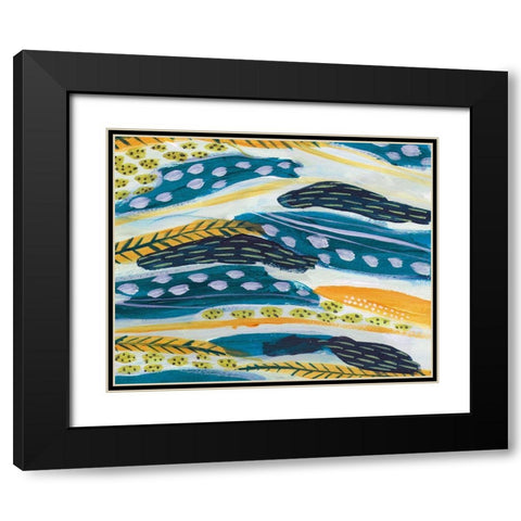 Feathery IV Black Modern Wood Framed Art Print with Double Matting by Wang, Melissa