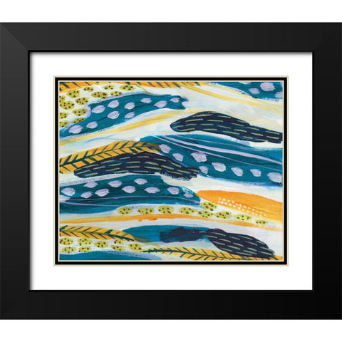 Feathery IV Black Modern Wood Framed Art Print with Double Matting by Wang, Melissa