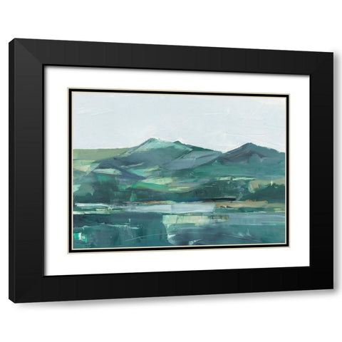 Green Grey Mountains II Black Modern Wood Framed Art Print with Double Matting by Harper, Ethan