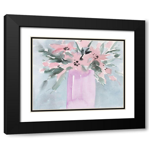 Broken Flowers I Black Modern Wood Framed Art Print with Double Matting by Wang, Melissa