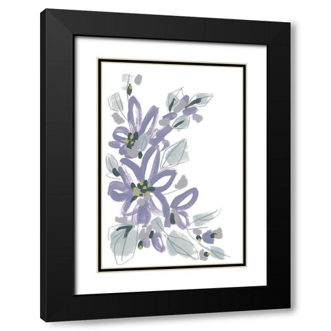 Periwinkle Patch I Black Modern Wood Framed Art Print with Double Matting by Vess, June Erica
