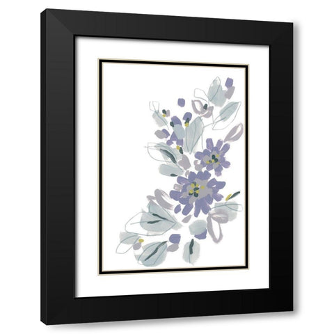 Periwinkle Patch II Black Modern Wood Framed Art Print with Double Matting by Vess, June Erica