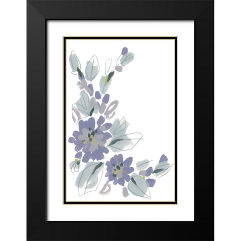 Periwinkle Patch III Black Modern Wood Framed Art Print with Double Matting by Vess, June Erica