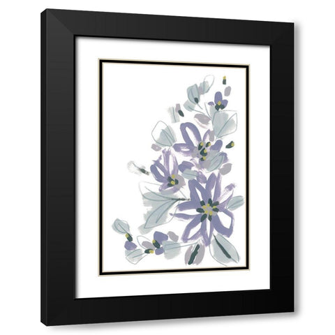 Periwinkle Patch IV Black Modern Wood Framed Art Print with Double Matting by Vess, June Erica