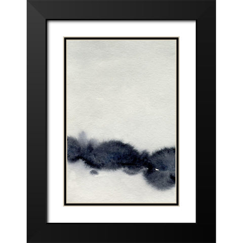 Ink Bleed Landscape I Black Modern Wood Framed Art Print with Double Matting by Caroline, Emma