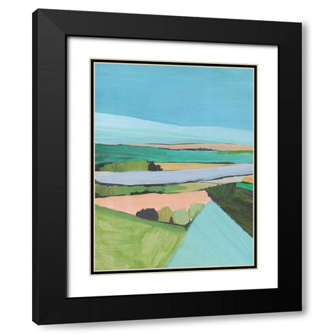 Bright Colored Countryside I Black Modern Wood Framed Art Print with Double Matting by Warren, Annie