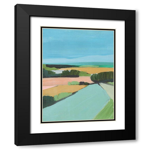 Bright Colored Countryside II Black Modern Wood Framed Art Print with Double Matting by Warren, Annie