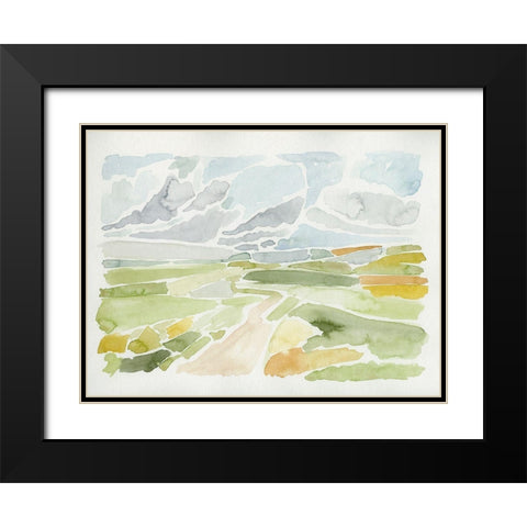 Patchwork Terrain IV Black Modern Wood Framed Art Print with Double Matting by Barnes, Victoria