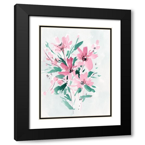 Posy Blooms IV Black Modern Wood Framed Art Print with Double Matting by Wang, Melissa