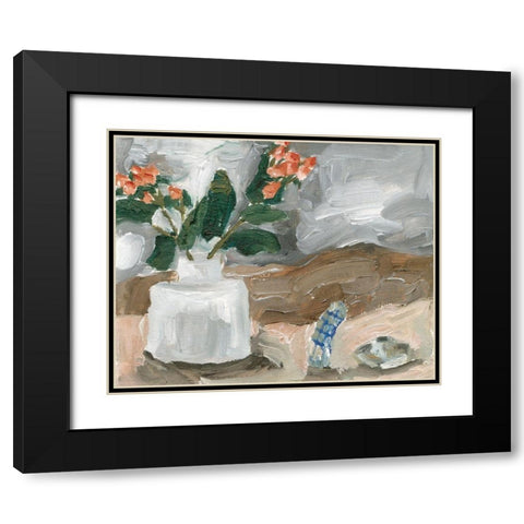 Vase of Pink Flowers III Black Modern Wood Framed Art Print with Double Matting by Wang, Melissa