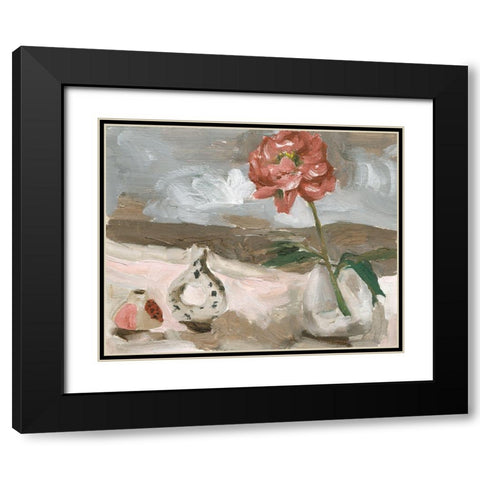 Vase of Pink Flowers IV Black Modern Wood Framed Art Print with Double Matting by Wang, Melissa