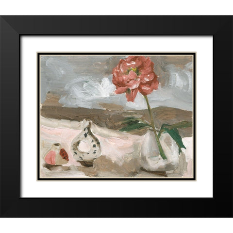 Vase of Pink Flowers IV Black Modern Wood Framed Art Print with Double Matting by Wang, Melissa