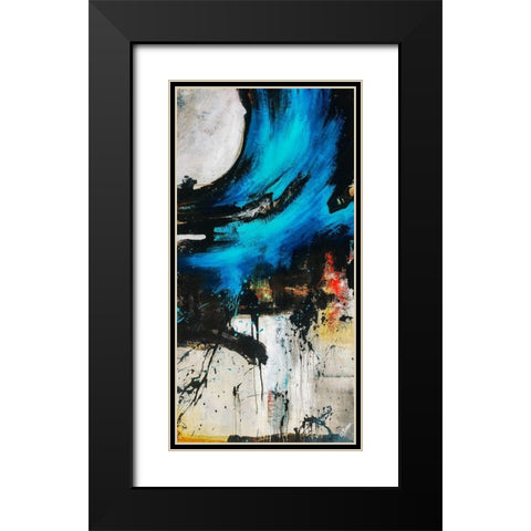 Turquoise Splash II Black Modern Wood Framed Art Print with Double Matting by Drotar, Rikki