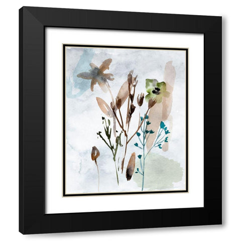 Watercolor Wildflowers II Black Modern Wood Framed Art Print with Double Matting by Wang, Melissa