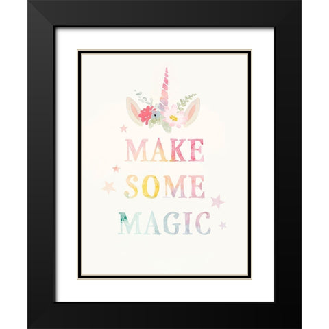 Sweet Unicorn IV Black Modern Wood Framed Art Print with Double Matting by Barnes, Victoria