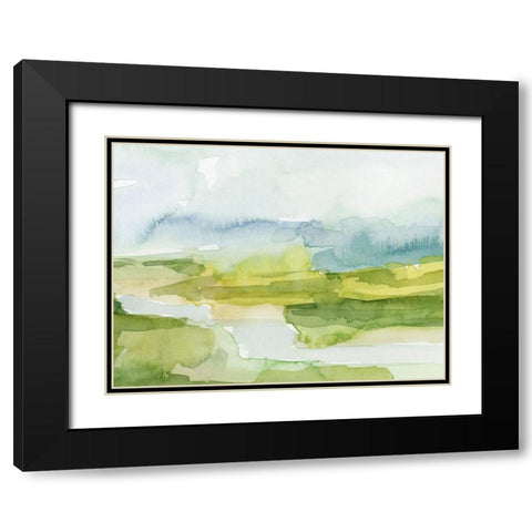 Watery Lowlands I Black Modern Wood Framed Art Print with Double Matting by Barnes, Victoria