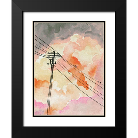 Cloudy Communication II Black Modern Wood Framed Art Print with Double Matting by Parker, Jennifer Paxton