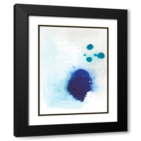 Spare Blue I Black Modern Wood Framed Art Print with Double Matting by Fuchs, Jodi