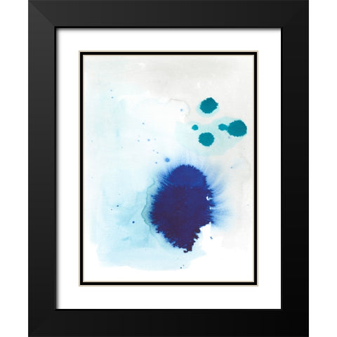 Spare Blue I Black Modern Wood Framed Art Print with Double Matting by Fuchs, Jodi