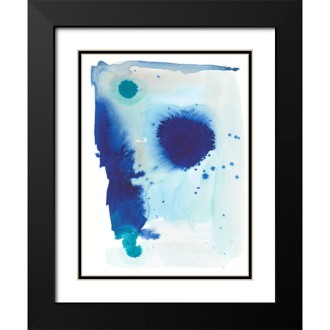 Spare Blue II Black Modern Wood Framed Art Print with Double Matting by Fuchs, Jodi