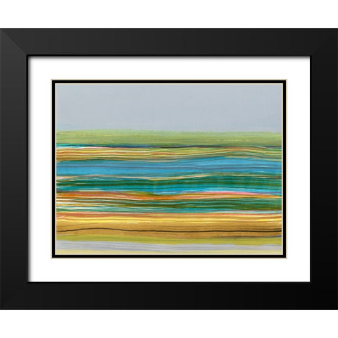 Parallel Striae II Black Modern Wood Framed Art Print with Double Matting by Fuchs, Jodi