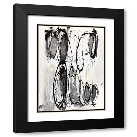 Grey Scribbles II Black Modern Wood Framed Art Print with Double Matting by Fuchs, Jodi