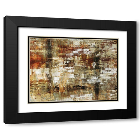 Brick Wall Black Modern Wood Framed Art Print with Double Matting by Henry, Alexys