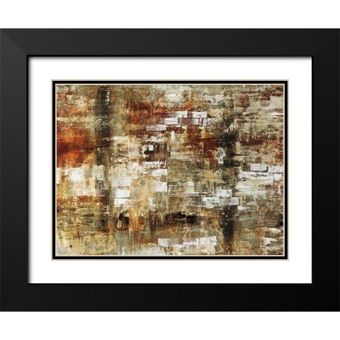 Brick Wall Black Modern Wood Framed Art Print with Double Matting by Henry, Alexys