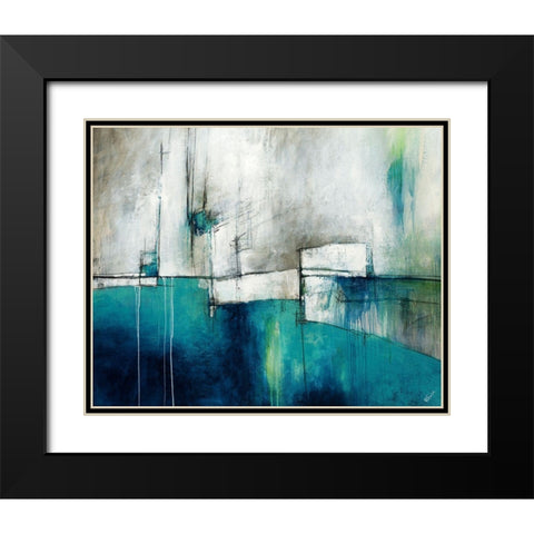 Sapphire Glace Black Modern Wood Framed Art Print with Double Matting by Drotar, Rikki