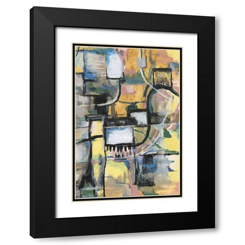 Memory Screen II Black Modern Wood Framed Art Print with Double Matting by Willett, Michael
