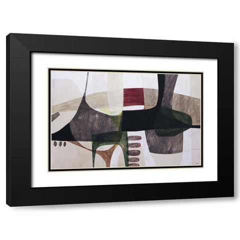 Godzilla Black Modern Wood Framed Art Print with Double Matting by Wire, Tony