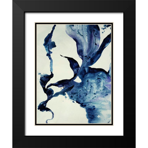Indigo II Black Modern Wood Framed Art Print with Double Matting by Taylor, Kari