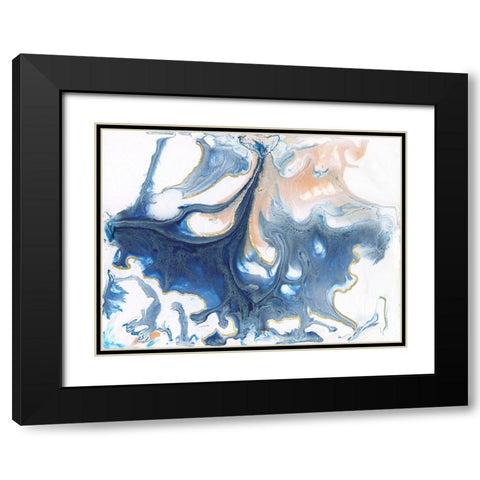 Dancing Blue I Black Modern Wood Framed Art Print with Double Matting by Bramma, Lila