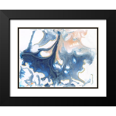 Dancing Blue I Black Modern Wood Framed Art Print with Double Matting by Bramma, Lila